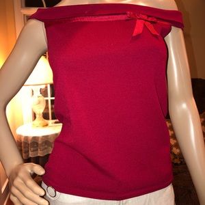 INC International Concepts Red Off Shoulders Top S